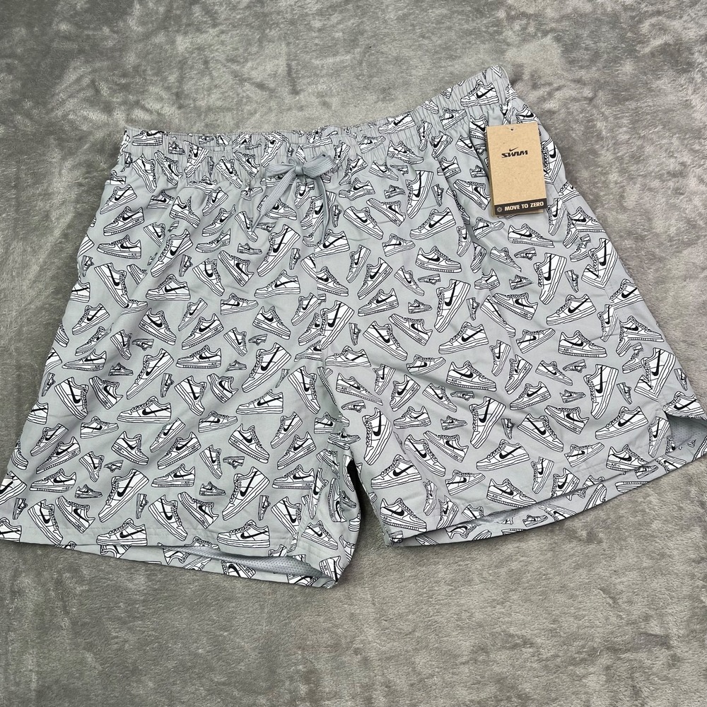 Nike Board Shorts Mens XL Gray AF Sneakers Swimming Swim Shorts Trunks Lined